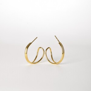 Oorstekers - SWIRL (large) - verguld zilver