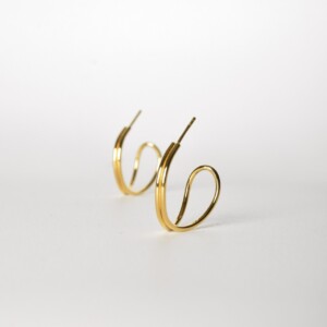 Oorstekers - SWIRL (large) - verguld zilver