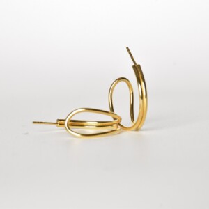 Oorstekers - SWIRL (small) - verguld zilver