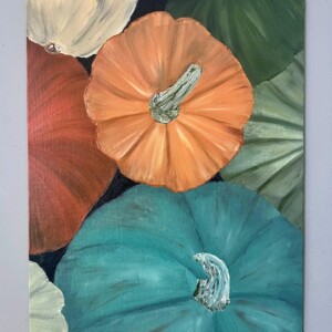 Schilderij "Pompoenen" - origineel kunstwerk in olieverf