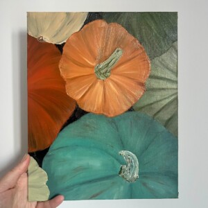 Schilderij "Pompoenen" - origineel kunstwerk in olieverf