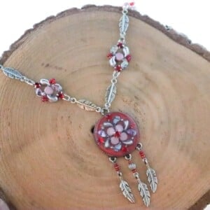 Roze dromenvanger ketting