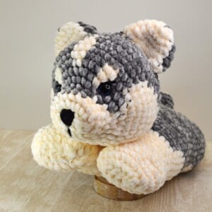 Schattige gehaakte Husky! : zacht velvet yarn