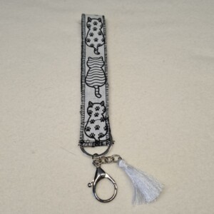 Sleutelhanger met katten print – Met praktische musketonhaak