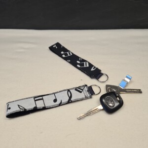 Sleutelhanger met muzieknoten print