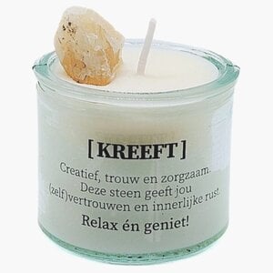 Sterrenbeeld kaars met edelsteen - Kreeft 5cm
