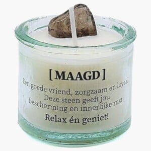 Sterrenbeeld kaars met edelsteen - Maagd 5cm