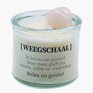 Sterrenbeeld kaars met edelsteen - Weegschaal 5cm