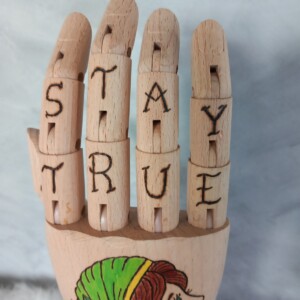 Kunst houten Tattoo hand dame
