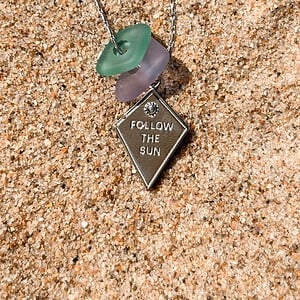 Zeeglas Follow The Sun Ketting Zilver - Laguna Treasures