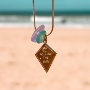 Zeeglas Follow The Sun ketting Goud