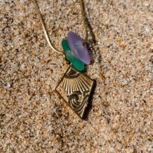 Zeeglas Follow The Sun ketting Goud