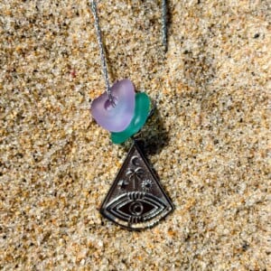 Zeeglas Ocean Eye Ketting Zilver