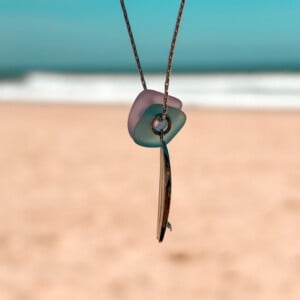 Zeeglas Shortboard Ketting Zilver