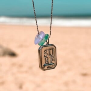 Zeeglas Surfgirl Ketting Zilver
