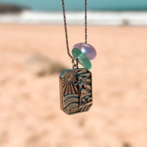 Zeeglas Surfgirl Ketting Zilver