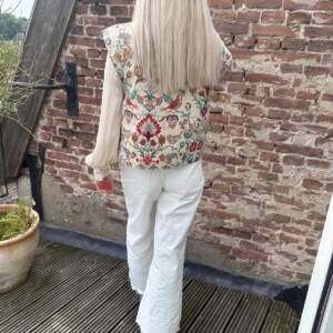 Dames gilet bloem/vogel