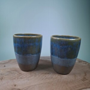 2 keramiek koffiebekers Light Blue