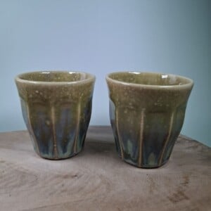 2 keramiek koffiebekers Yellow Small
