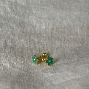 925 Zilveren Flora Studs | groen