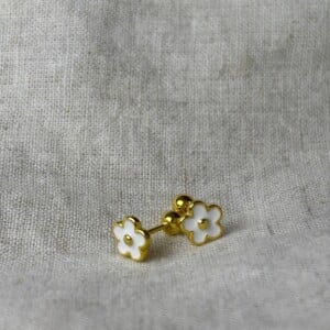 925 zilveren Flora Studs | Wit