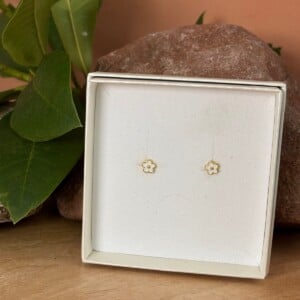 925 zilveren Flora Studs | Wit
