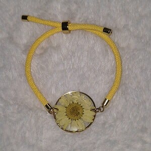 Adjustable Gele ronden resin armband