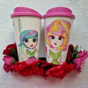 Coffee- to- go mok 350ml; Parijse koffie date, samen genieten waar je ook bent.