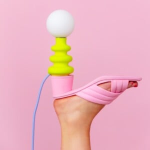 Freddie handmade Jesmonite table lamp, available in 5 color combinations