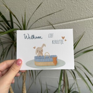 Geboortekaartje babymandje "Kereltje"- A6 formaat, inclusief envelop