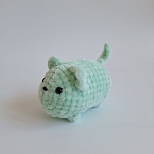 Gehaakte knuffel 'Green cat'