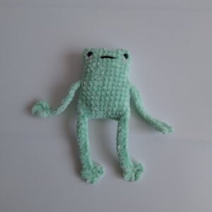 Gehaakte knuffel 'Groene kikker'