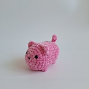Gehaakte knuffel 'Pink cat'