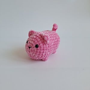 Gehaakte knuffel 'Roze kat'