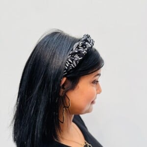 Gevlochten Haarband Wit Zwart
