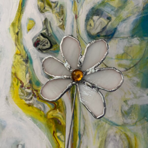Handgemaakte glas-in-lood margriet