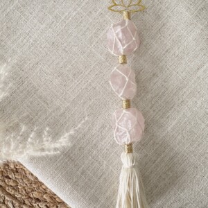 Handgemaakte rozenkwarts hanger – edelsteen decoratie voor liefde, harmonie en positieve energie