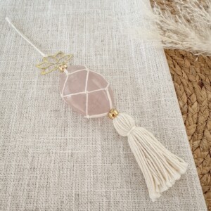 Handgemaakte rozenkwarts hanger – liefde, harmonie en positieve energie