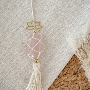 Handgemaakte rozenkwarts hanger – liefde, harmonie en positieve energie