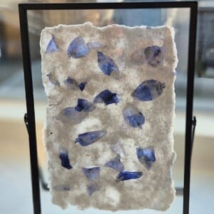 Handgeschept papier ingelijst in een moderne zwarte lijst 13x18