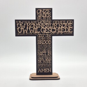 Het Onze Vader (decoratief kruis, zwart)