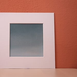 Klein schilderij groenblauwe hemel