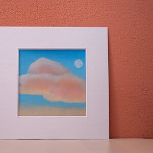 Klein schilderij wolk roze gloed