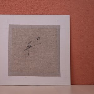 Klein schilderij grijze stapelwolk