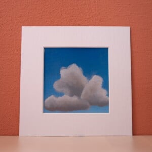 Klein schilderij grijze stapelwolk