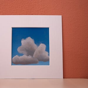 Klein schilderij grijze stapelwolk