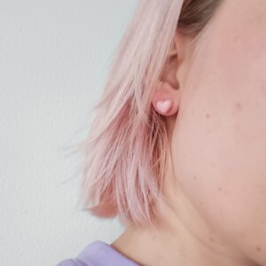 Pastel roze hartjes oorbellen