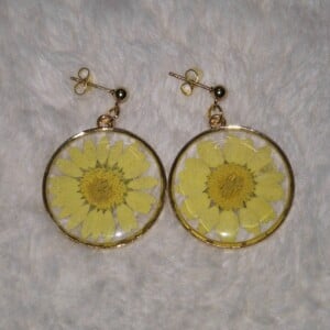 Resin gouden gele Resin Oorbellen