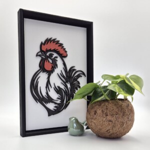 Schilderij haan groot