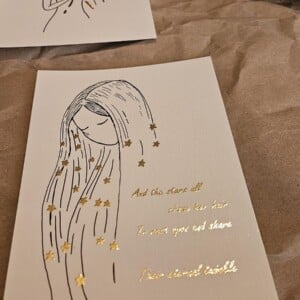 Set van 9 postcards | Girlpower en zelfliefde | met gouden folie
